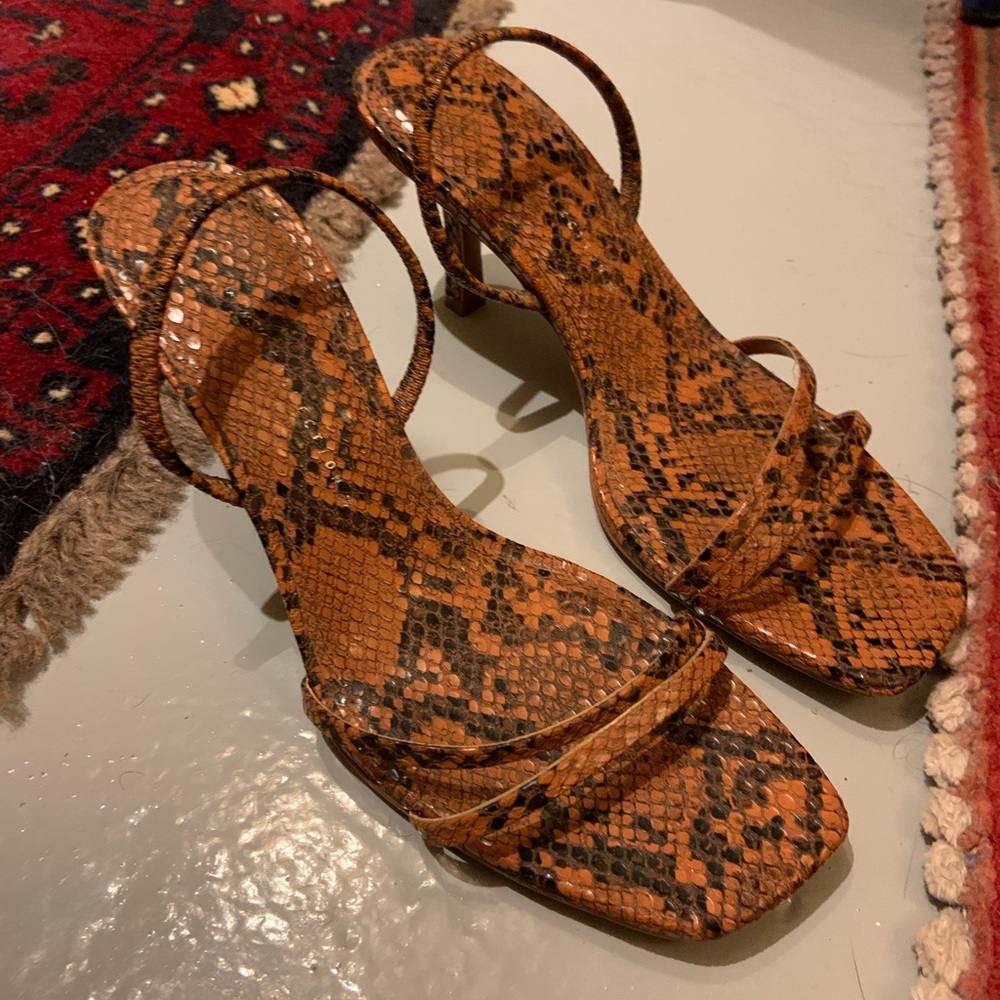 Snakeskin Strappy Heels